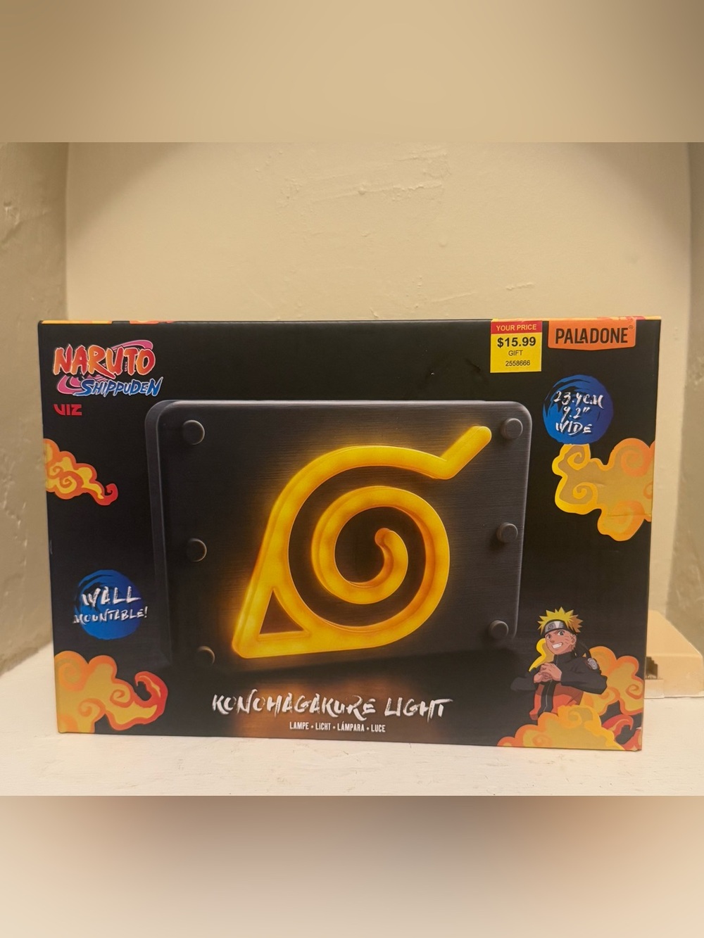 Naruto Konohagakure LED Wall Light - Yellow